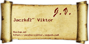Jaczkó Viktor névjegykártya